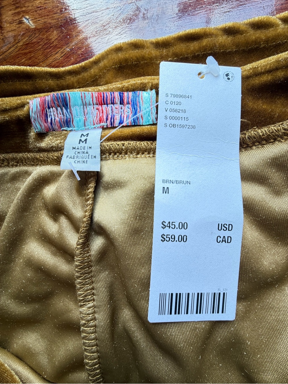 Urban Outfitters Velvet Skort with Side Slit Size M Gold NEW Indie Sleaze Y2K - Picture 6 of 9